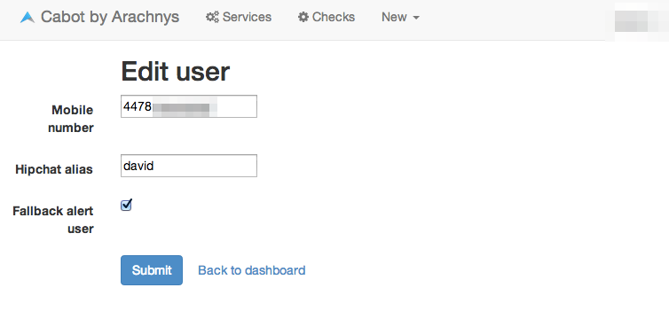 User contact configuration